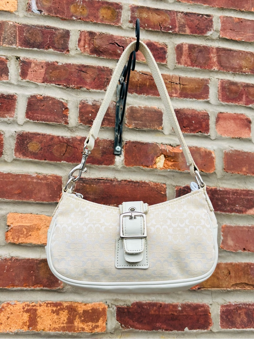 Y2K Vintage Cream Colored Coach Mini Shoulder Bag